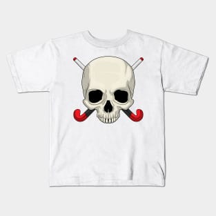 Skull Field hockey Hockey stick Kids T-Shirt